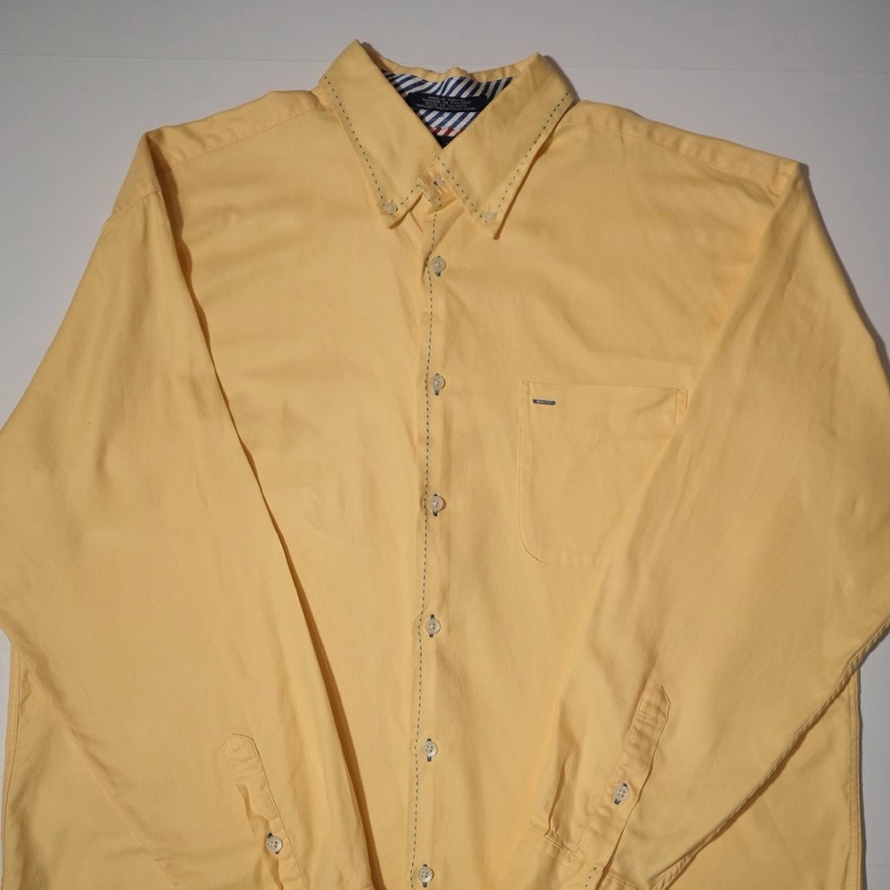 Tommy Hilfiger XL Yellow Oxford Shirt Crest Logo Classic Fit Button Down Men’s